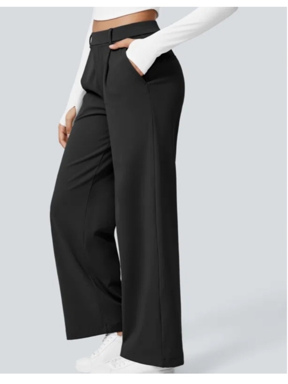 Halara HaloTek Air Black Wide Leg Pants NWT XS